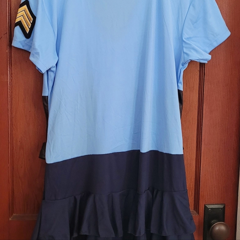 Halloween WOMENS Blue and Black Police Costume Dress - Picture 2 of 5